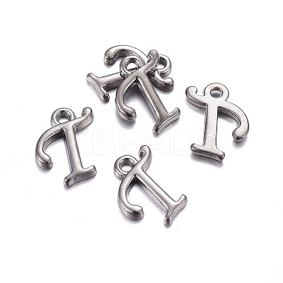 Gunmetal Plated Alloy Letter Pendants LS-PALLOY-J718-01B-T-1