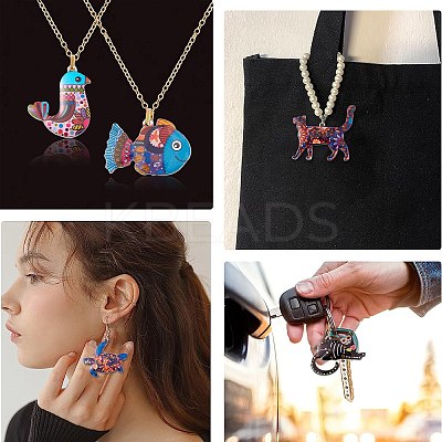 18Pcs 9 Styles Printed Alloy Pendants ENAM-CJ0005-30-1