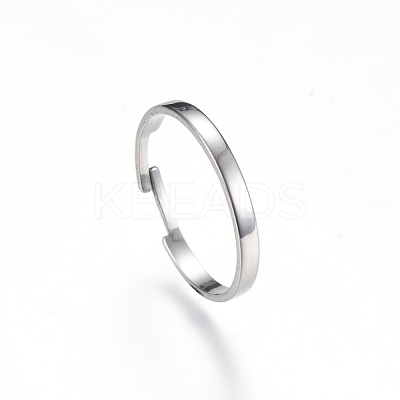 Non-Tarnish Adjustable 304 Stainless Steel Finger Ring Settings X-MAK-R012-10-1
