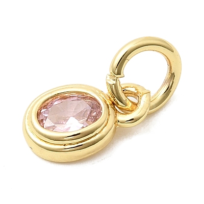 Brass Cubic Zirconia Charms KK-G554-02A-03-1