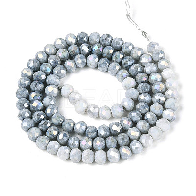 Anti-Tarnish Electroplate Rondelle Glass Beads Strands EGLA-T021-4mm-17-10-1