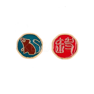 Golden Plated Alloy Enamel Beads ENAM-WH0047-73G-10-1