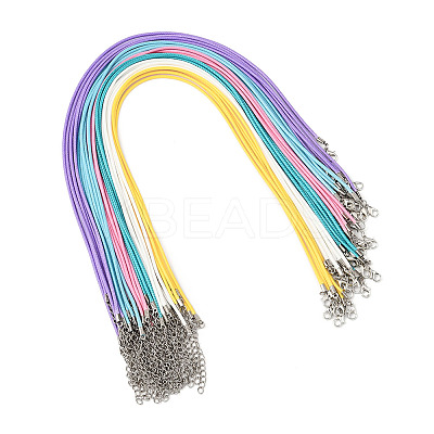 36Pcs 6 Colors Waxed Cord Necklace Making NCOR-FS0001-04-1