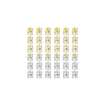 36Pcs 6 Styles Rack Plating Alloy Enamel Pendants FIND-DC0002-91-1