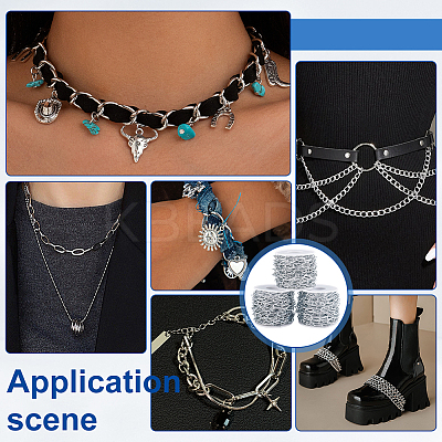 3Pcs Iron Oval Link Chains CH-BC0001-06-1