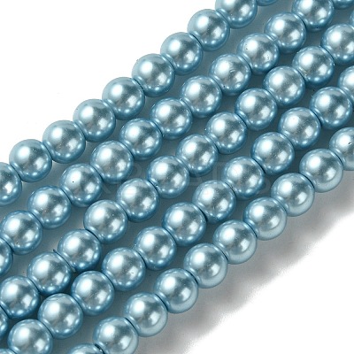 Eco-Friendly Dyed Glass Pearl Round Beads Strands LS-HY-A008-6mm-RB006-1