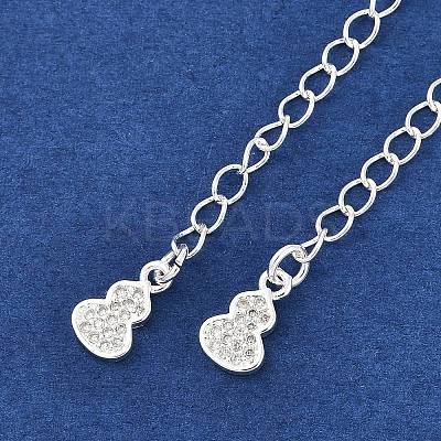 Brass Micro Pave Cubic Zirconia Ends with Chains LS-KK-U043-05S-1