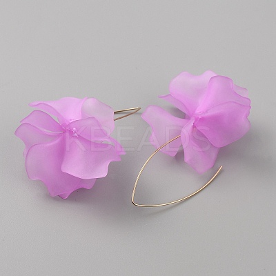 Acrylic Flower Dangle Earrings EJEW-WH0009-30C-1