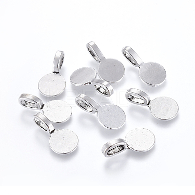 Tibetan Style Alloy Glue On Flat Pad Pendant Bails LS-TIBEP-1124-AS-LF-1