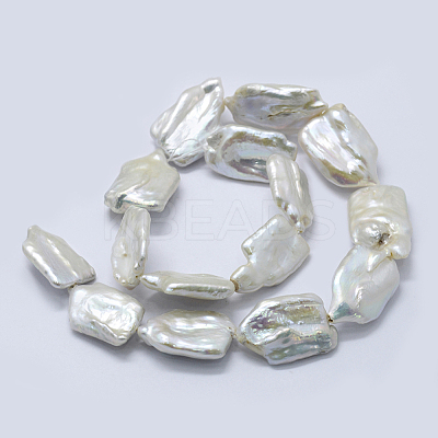 Natural Baroque Pearl Keshi Pearl Beads Strands PEAR-K004-35-1