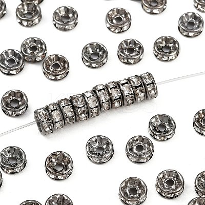 Brass Rhinestone Spacer Beads RB-A014-Z7mm-01B-1