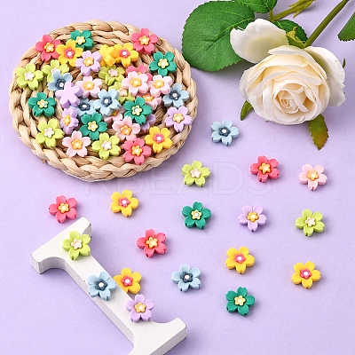 70Pcs 7 Colors Opaque Resin Cabochons CRES-CJ0001-52-1