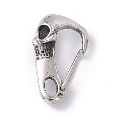 Non-Tarnish 304 Stainless Steel Push Gate Snap Keychain Clasps STAS-G290-01P-1