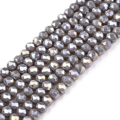 Electroplate Glass Beads Strands EGLA-A044-P2mm-B10-1