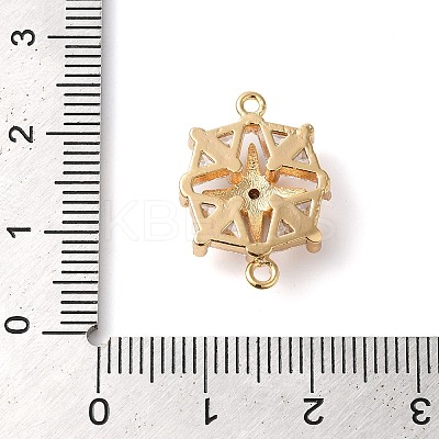 Brass Pave Clear Cubic Zirconia Connector Charms KK-G503-29G-1