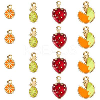 16Pcs 4 Style Brass Enamel Pendants FIND-CN0001-25-1