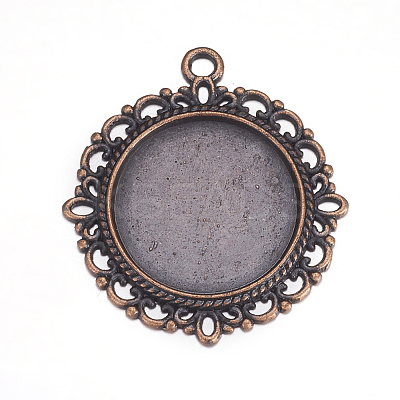 Zinc Alloy Pendant Settings for Cabochon & Rhinestone LS-PALLOY-A15290-R-LF-1