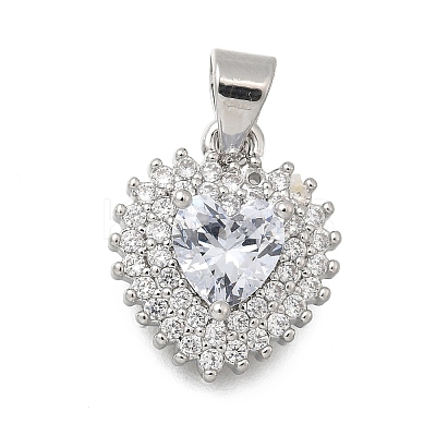 Brass Micro Pave Cubic Zirconia Pendants KK-D431-018P-1