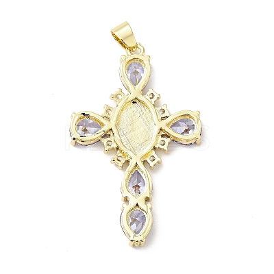 Rack Plating Brass Micro Pave Cubic Zirconia Pendants ZIRC-I059-15G-05-1