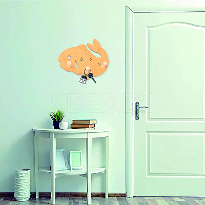 Wood Wall Mounted Hook Hangers HJEW-CN0001-10-1