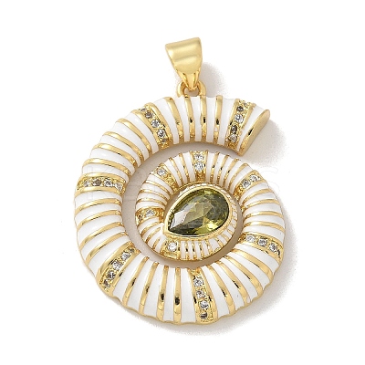 Brass Micro Pave Cubic Zirconia Pendants KK-M300-16G-1