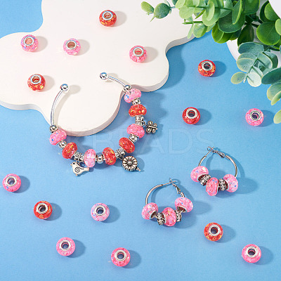 70Pcs 7 Colors Transparent Resin Rondelle European Beads RESI-TA0004-82-1