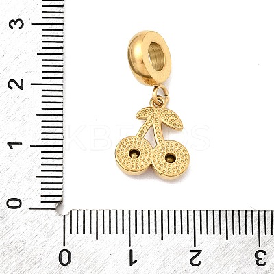 304 Stainless Steel Hyacinth Rhinestone Fruit European Dangle Charms STAS-D153-24G-1