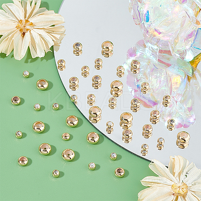 48Pcs 4 Style Brass Beads KK-PH0004-85-1