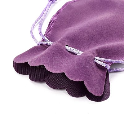Velvet Bags Drawstring Jewelry Pouches TP-O002-B-M-1