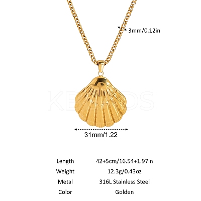 Minimalist Ocean 304 Stainless Steel Pendant Necklaces for Women HW3248-4-1
