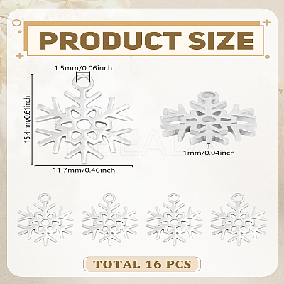 16Pcs 304 Stainless Steel Pendants STAS-LP0003-73-1