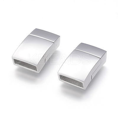 Tarnish Resistant 304 Stainless Steel Magnetic Clasps with Glue-in Ends LS-STAS-G143-75P-1
