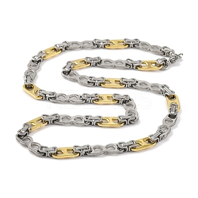 201 Stainless Steel 8 Shaped Links Chain Necklace NJEW-F22-39M-GP-1