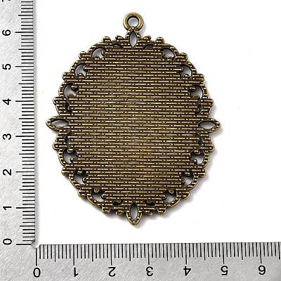 Large Vintage Tibetan Style Alloy Pendant Cabochon Settings X-TIBEP-M018-70AB-NF-1