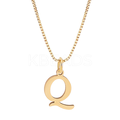 1pc 304 Stainless Steel Letter Pendant Necklaces NJEW-LP0001-38Q-G-1