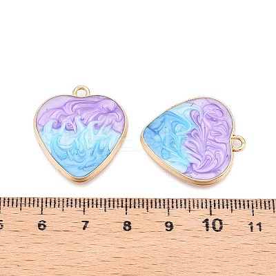 Rack Plating Alloy Enamel Pendants ENAM-N056-366KCG-03-1