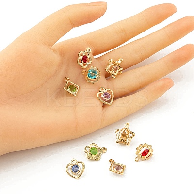50Pcs 5 Style Rack Plating Iron Charms FIND-YW0003-88-1