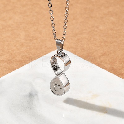 304 Stainless Steel Infinity Pet Urn Ashes Necklaces STAS-Z106-02P-1