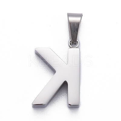 Non-Tarnish 304 Stainless Steel Letter Pendants X-STAS-H127-K-P-1