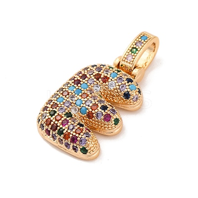 Brass Micro Pave Cubic Zirconia Pendants KK-C076-29E-G02-1