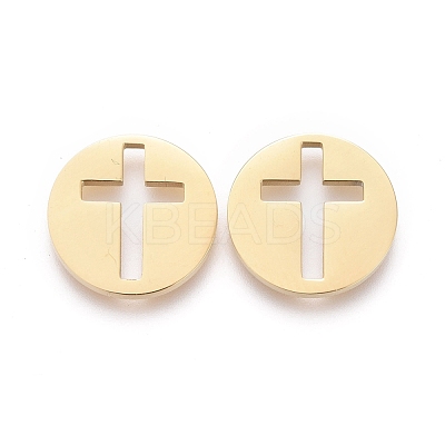 Ion Plating(IP) 304 Stainless Steel Hollow Cabochons STAS-H100-06G-1