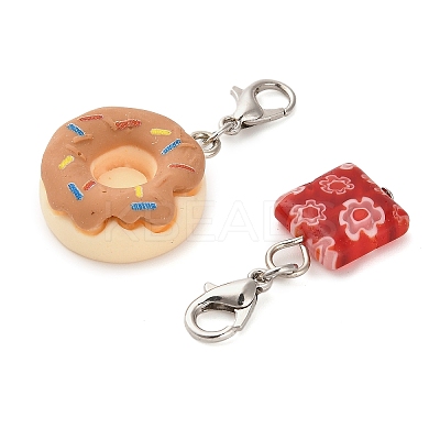 Acrylic & Gemstone Pendant Decorations HJEW-XCP0001-23-1