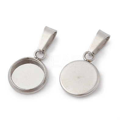 304 Stainless Steel Pendant Cabochon Settings STAS-I328-01B-P-1