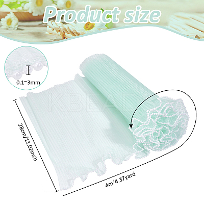 4M Polyester Pleated Lace Trim OCOR-WH0088-24A-1