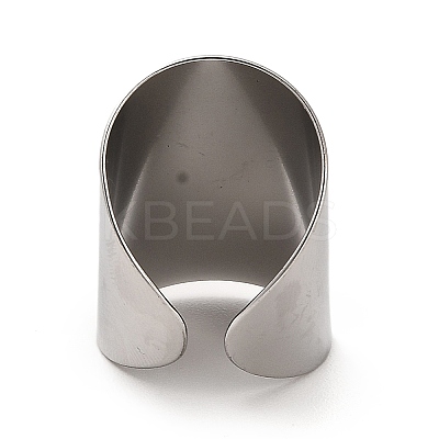 Non-Tarnish 304 Stainless Steel Open Cuff Ring RJEW-Z015-02P-1