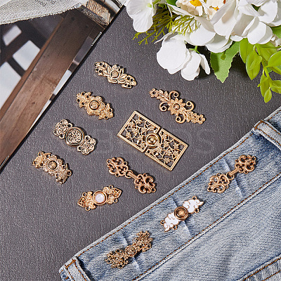 10 Styles Alloy Snap Lock Clasps FIND-CP0002-81-1