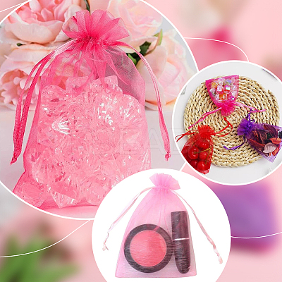100Pcs Organza Bags Jewellery Storage Pouches Wedding Favour Party Mesh Drawstring Gift OP-SP0001-01C-1