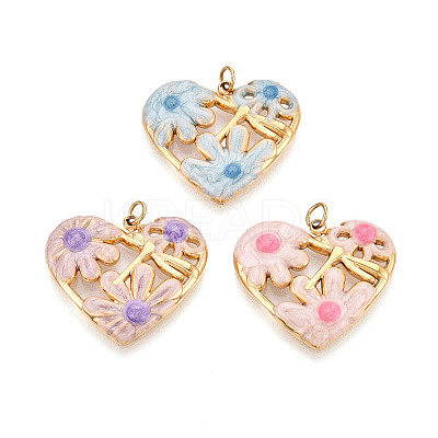 304 Stainless Steel Enamel Pendants STAS-T069-55M-1