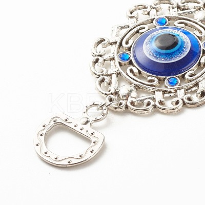 Glass Turkish Blue Evil Eye Pendant Decoration LS-HJEW-I008-01AS-1