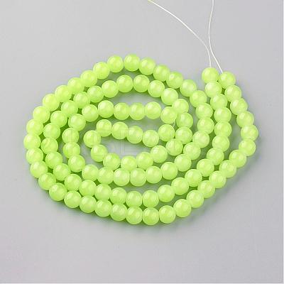 Baking Paint Imitation Jade Glass Round Bead Strands DGLA-Q021-10mm-08-1